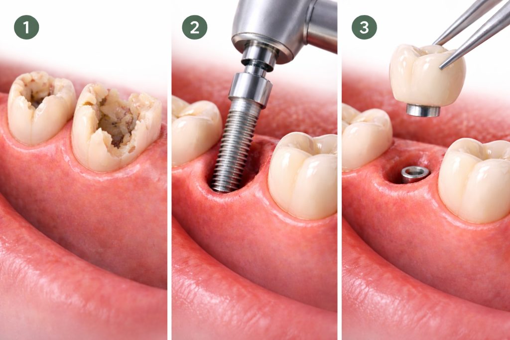 Immediate implant procedure steps
