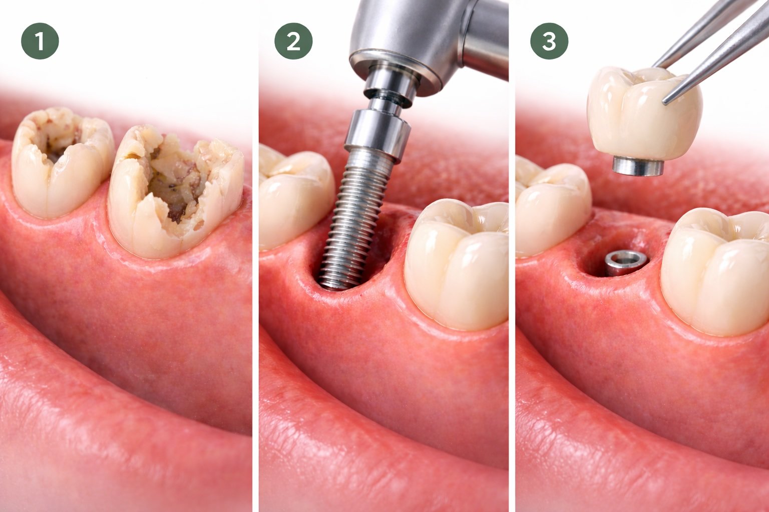 Immediate implant procedure steps